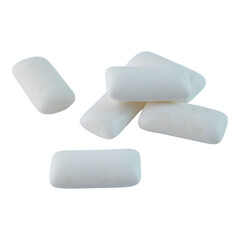 Chewing gum pads isolated transparent