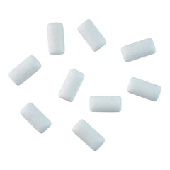 Chewing gum pads isolated transparent