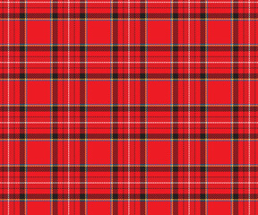 Outstanding red, yellow, blue plaid fabric for garment design or decoration. Vector illustration.