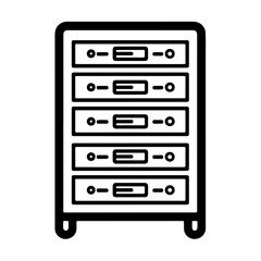 Minimalistic Black Line Server Rack Icon