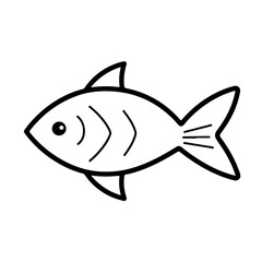 Minimalistic Black Line Fish