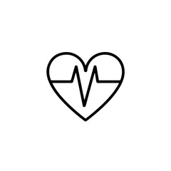 Black Line Heart Rate Monitor Icon
