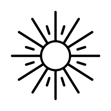 Minimalistic Black Line Sun Icon