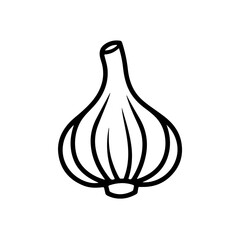 Minimalistic Black Line Garlic Icon