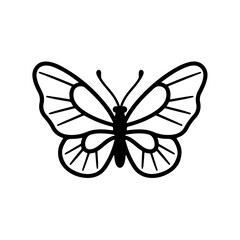 Minimalistic Black Line Butterfly.