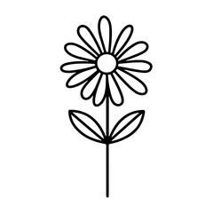 Black Line Daisy Icon