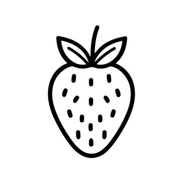 Minimalistic Black Line Strawberry Icon