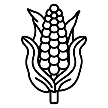 recommend clip art: Minimalistic Black Line Corn Icon