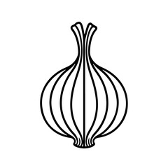 Minimalistic Black Line Onion Icon