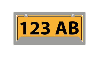 Yellow license plate