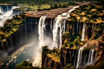 waterfall in the mountains