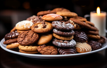 Testy Delicious Fresh cookies Food on a plate
