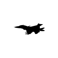Silhouette of the Jet Fighter, Fighter aircraft are military aircraft designed primarily for air-to-air combat. Vector Illustration