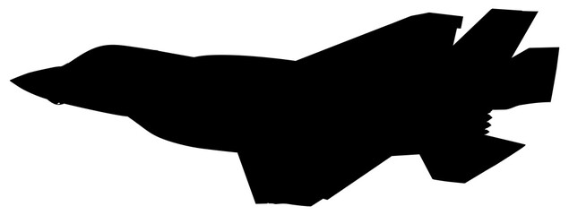 Silhouette of the Jet Fighter, Fighter aircraft are military aircraft designed primarily for air-to-air combat. Format PNG