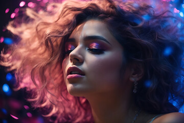 Fototapeta premium portrait of a woman with hair