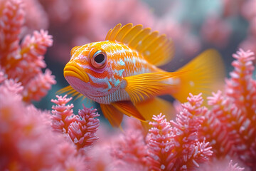 Beautiful ornamental fish in the ocean