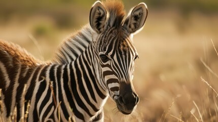 Fototapeta na wymiar zebra in the field
