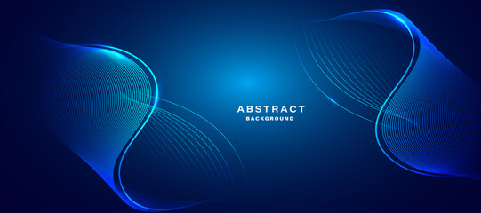 Abstract blue modern background with smooth lines. Dynamic waves. vector illustration.