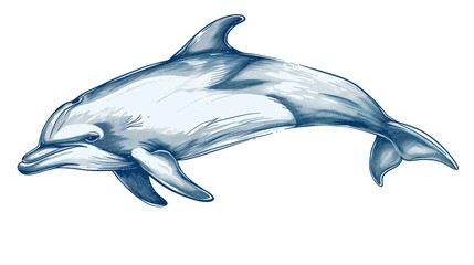 Obraz premium a drawing of a dolphin jumping in the air with it's mouth open and it's mouth wide open, with its mouth wide open and mouth wide open.