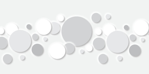 Abstract gray geometric modern circle background Neomorphs design. Circle shape overlap design abstract Minimal style white neomorphism website banner, Vector business presentation background.