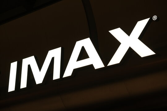 Shanghai,China-Jan.20th 2024: IMAX Corporation brand logo sign close up