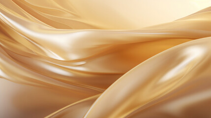 Elegant rippling golden silk fabric, symbolizing luxury and high quality texture.