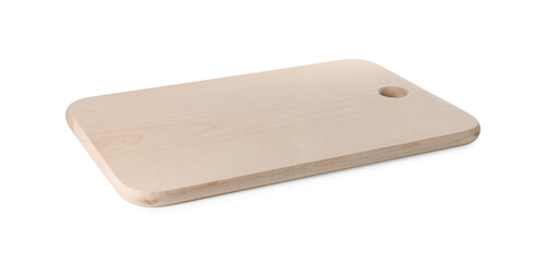 One wooden cutting board isolated on white