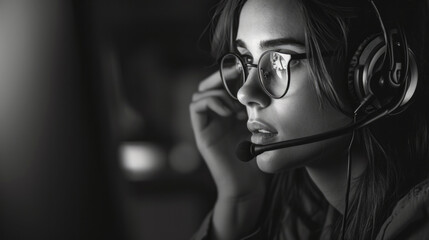 Photograph of a dedicated crisis hotline operator providing support to callers in need - obrazy, fototapety, plakaty