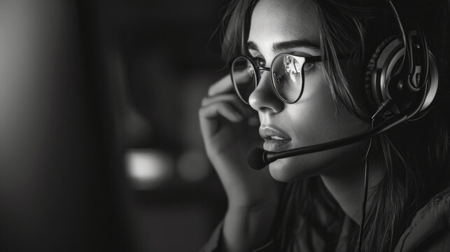 Photograph of a dedicated crisis hotline operator providing support to callers in need