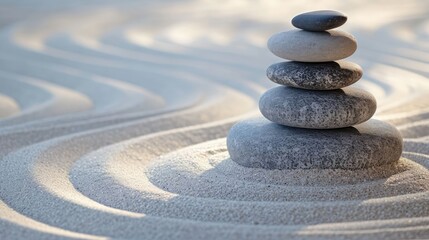 Fototapeta na wymiar Tranquil Zen Garden- A Serene Wallpaper Background for Mindfulness