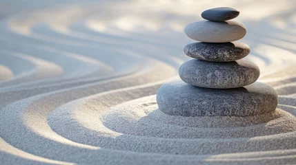 Selbstklebende Fototapeten Tranquil Zen Garden- A Serene Wallpaper Background for Mindfulness © Sri