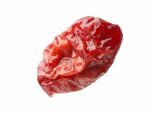 One tasty dried cranberry isolated on white