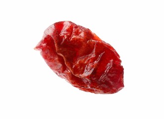 One tasty dried cranberry isolated on white