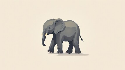 Fototapeta premium an elephant is standing in the middle of a plain area with a white background and a light gray background, with a small elephant standing in the middle of the middle of the.