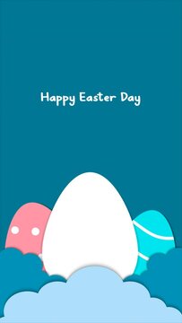 Happy Easter Day With Eggs Animation