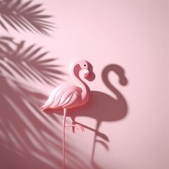 Pink Hue of Flamingo on Wall