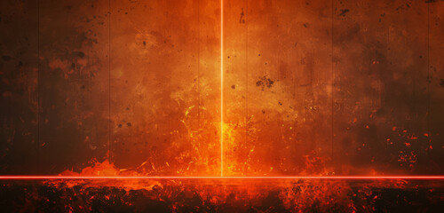 Vivid orange abstract background with laser light beams.