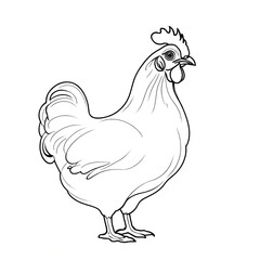 hen outline drawing for coloring page