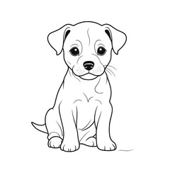 dog puppy outline drawing for coloring