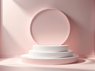 Cosmetic Showcase Minimal 3D Scene with Blank Podium