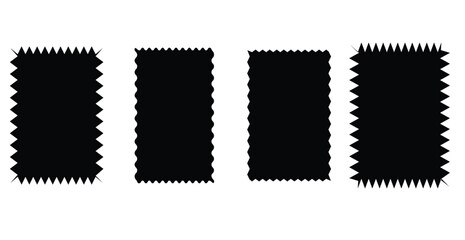 A groovy frame with a wavy edge and a simple y2k border rectangular shape. It has a retro aesthetic zigzag text box silhouette. Design elements for a social media story or post. Vector illustration.