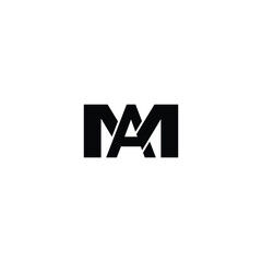 Obraz premium AM initial letter mark ligature style logo design template. Abstract Letter AM Logo Design. Creative AM Letter Vector Illustration on Black Background.