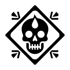 Danger skull Sign Icon vector silhouette.ai, minimal Danger skull Sign Icon vector silhouette