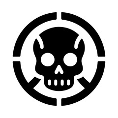 Danger skull Sign Icon vector silhouette.ai, minimal Danger skull Sign Icon vector silhouette