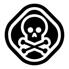 Danger skull Sign Icon vector silhouette.ai, minimal Danger skull Sign Icon vector silhouette