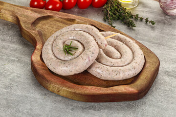 Natural spiral sausage for grill