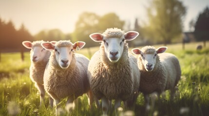 羊の群れ - obrazy, fototapety, plakaty