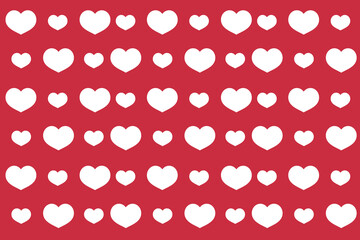 Vector love heart pattern, vector hand drawn Valentine's Day pattern, Valentine's Day background.