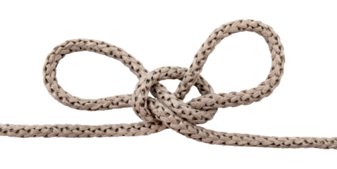 Jute. Twisted linen rope on a white background. Rope. Loop