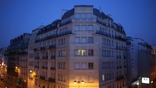 Street corner at night. France ranks first in list of tourist destinations in world